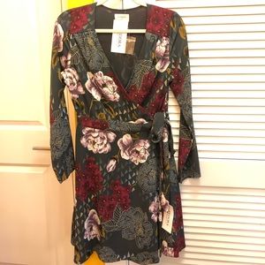 Brand new Everly printed wrap dress